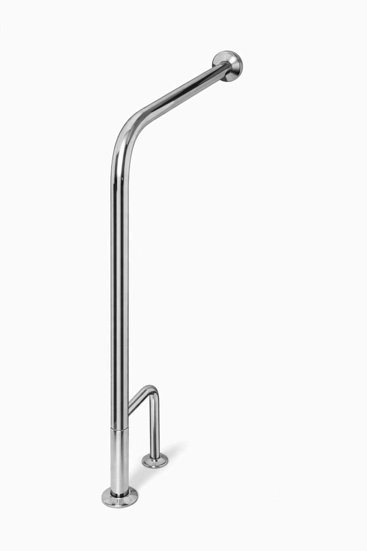 Engelli Tutunma Barı Tutamağı L Tutamak Paslanmaz Çelik Baston Tipi Destekli