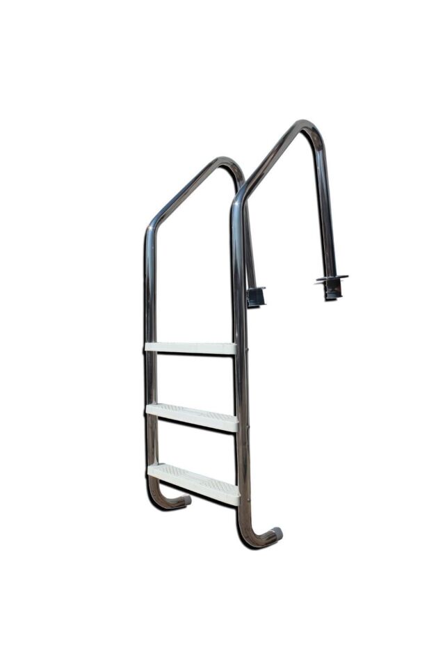 Paslanmaz 3 Basamaklı Havuz Merdiveni Standart Seri Aısı 304 Krom