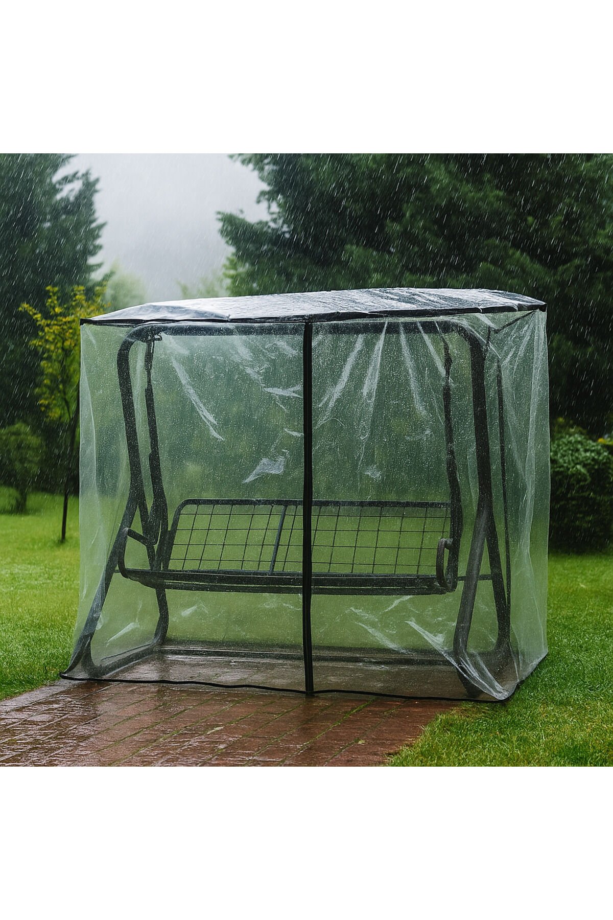 Şeffaf Salıncak Koruma Örtüsü Salıncak Kılıfı Bahçe Salıncak Kılıfı 220x120x150