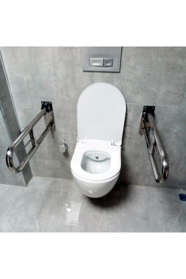 Engelli Tutunma Barı Tuvalet Kağıtlıklı Banyo Wc Küvet Paslanmaz 1 Adet