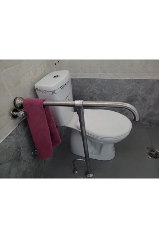 YENİ T ENGELLİ TUTUNMA BARI BANYO WC PASLANMAZ MAT SATİNE YÜZEYLİ