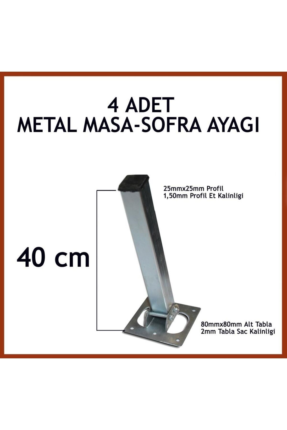 Masa Ayağı 4lü Katlanır Metal Yer Sofrası Ayağı 40 Cm