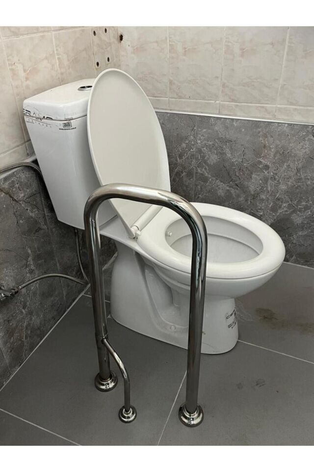 Paslanmaz Krom Çift Ayak Sabit Tutunma Barı Destekli