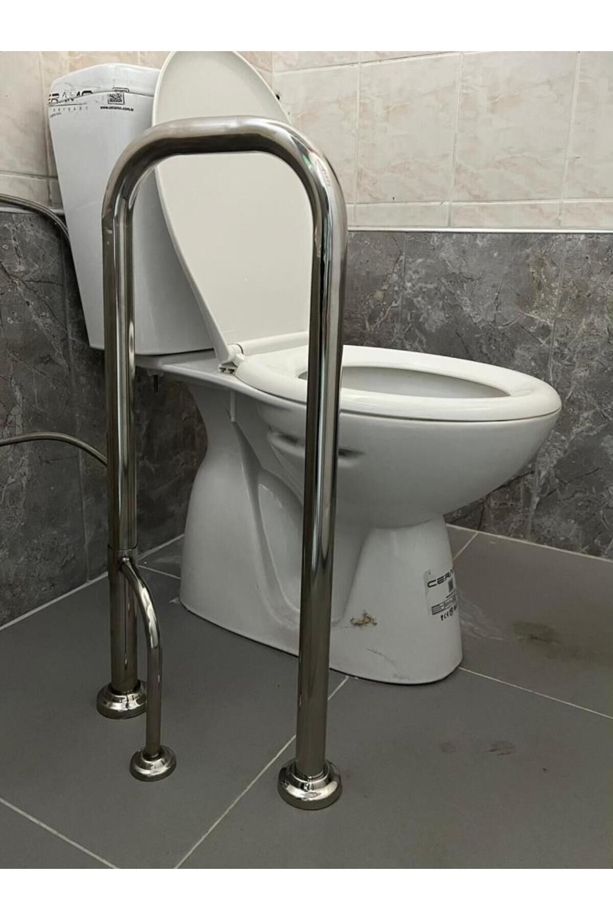 Paslanmaz Krom Çift Ayak Sabit Tutunma Barı Destekli