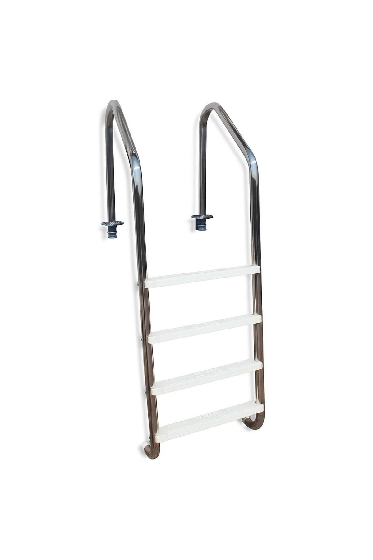 Paslanmaz 4 Basamaklı Havuz Merdiveni Standart Seri AISI 304 Krom