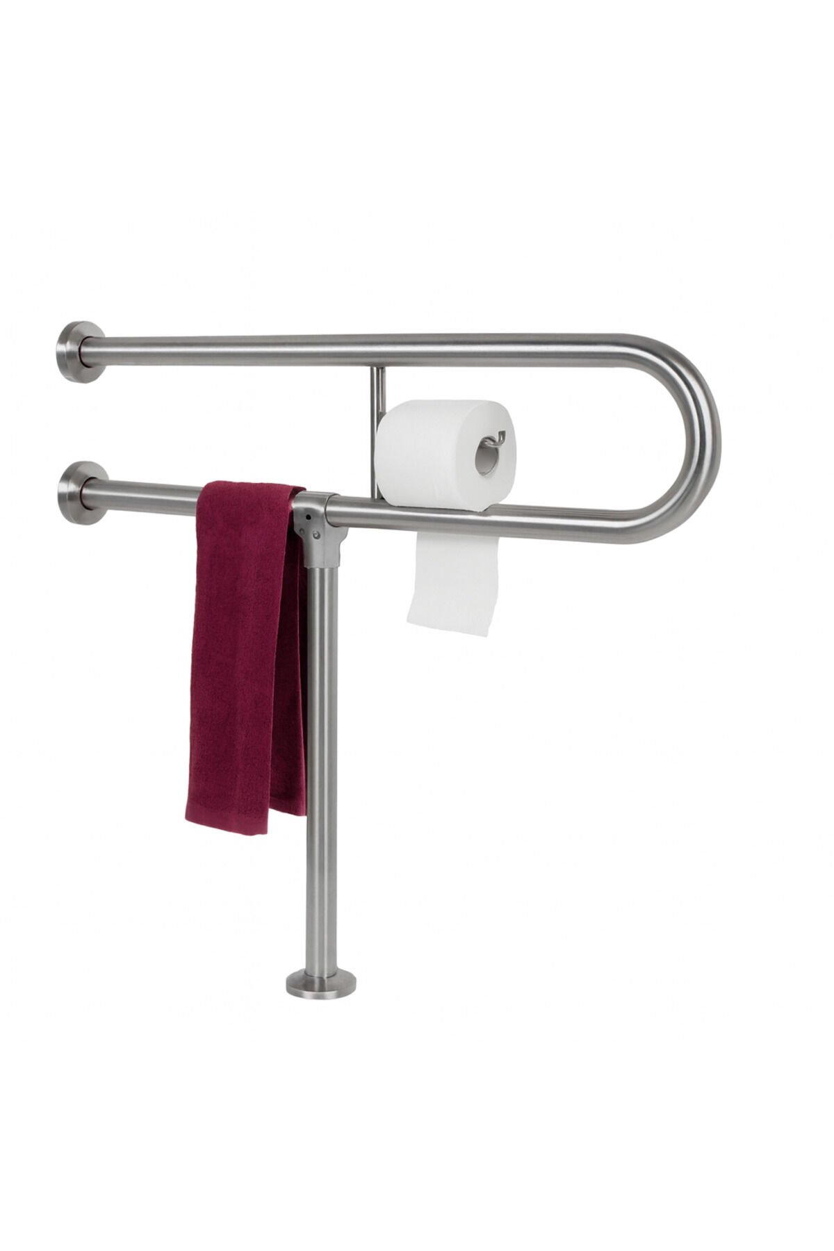 YENİ ENGELLİ TUTUNMA BARI TUVALET KAĞITLIKLI BANYO WC PASLANMAZ MAT SATİNE YÜZEYLİ SABİT AYARLANABİL