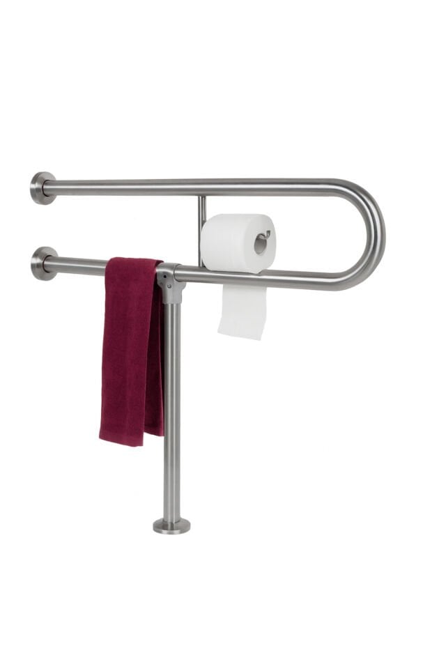 YENİ ENGELLİ TUTUNMA BARI TUVALET KAĞITLIKLI BANYO WC PASLANMAZ MAT SATİNE YÜZEYLİ SABİT AYARLANABİL