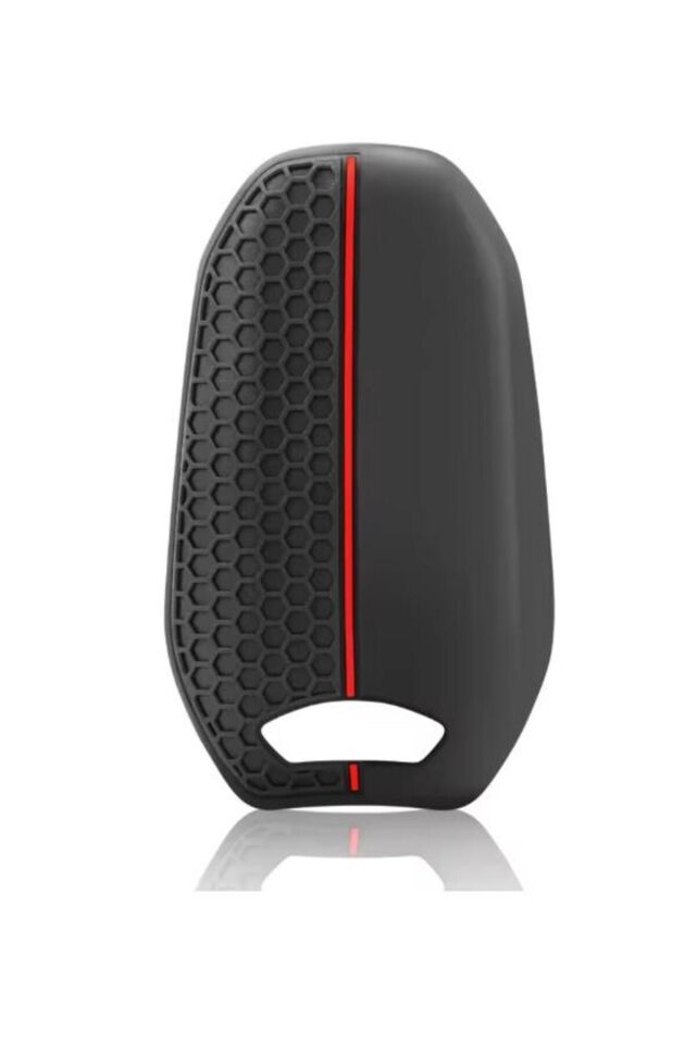 Anahtar Kabı Kılıfı Siyah-Kırmızı Çizgili Peugeot Peugeot 407 Uyumludur