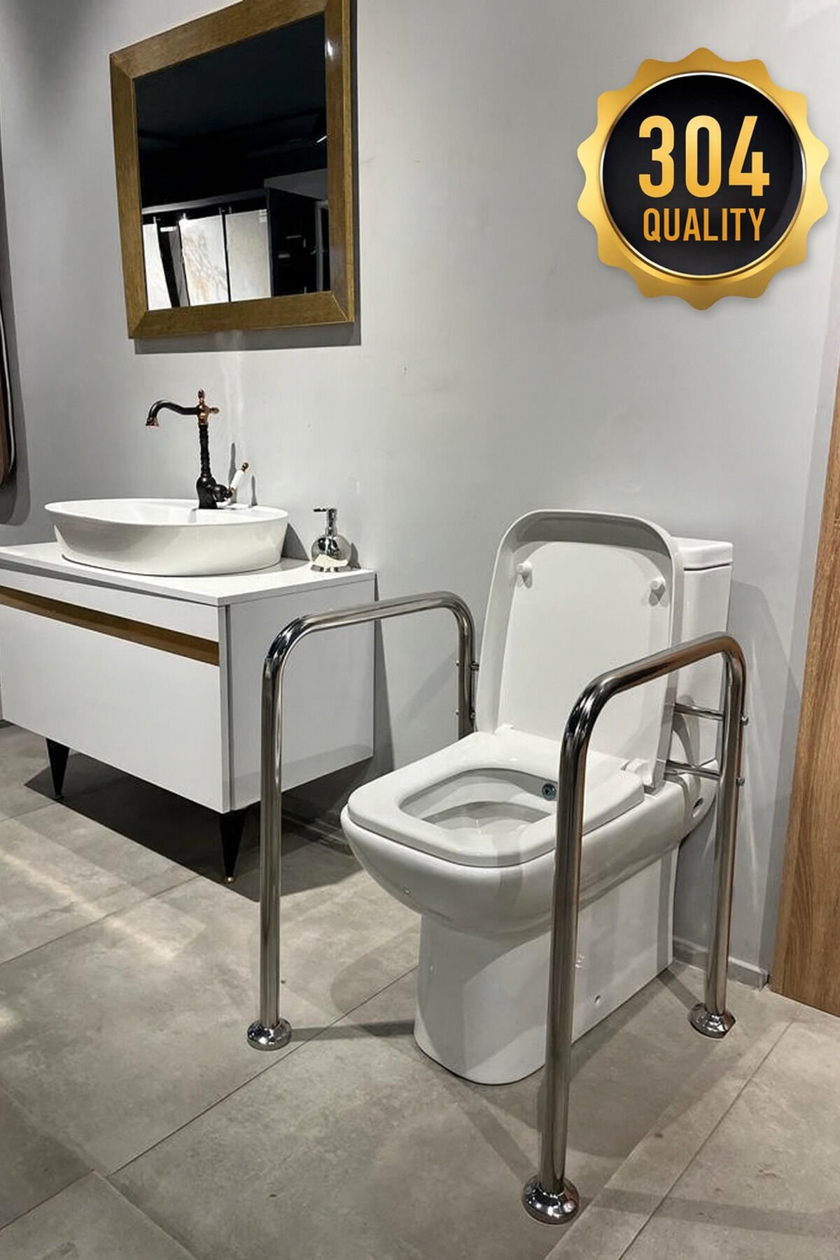 Yaşlı&Engelli Tutunma Barı Desteği Yere Montajlı