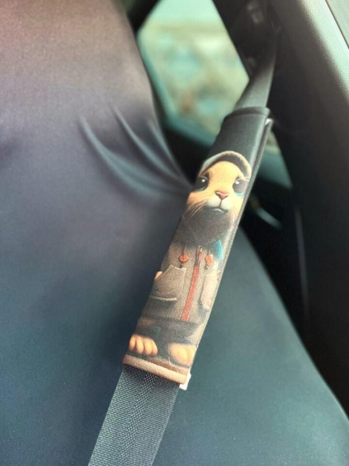 Emniyet Kemer Kılıfı-konfor Pedi Kedi Temalı