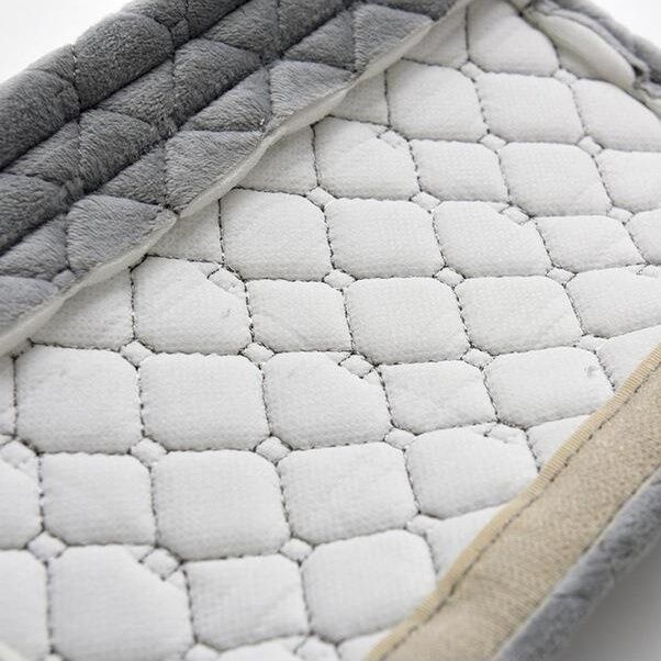 Emniyet Kemeri Nakışlı Koltuk Kemer Pedi 2 Adet Gri Yumuşak Kumaş Voleur Kumaş