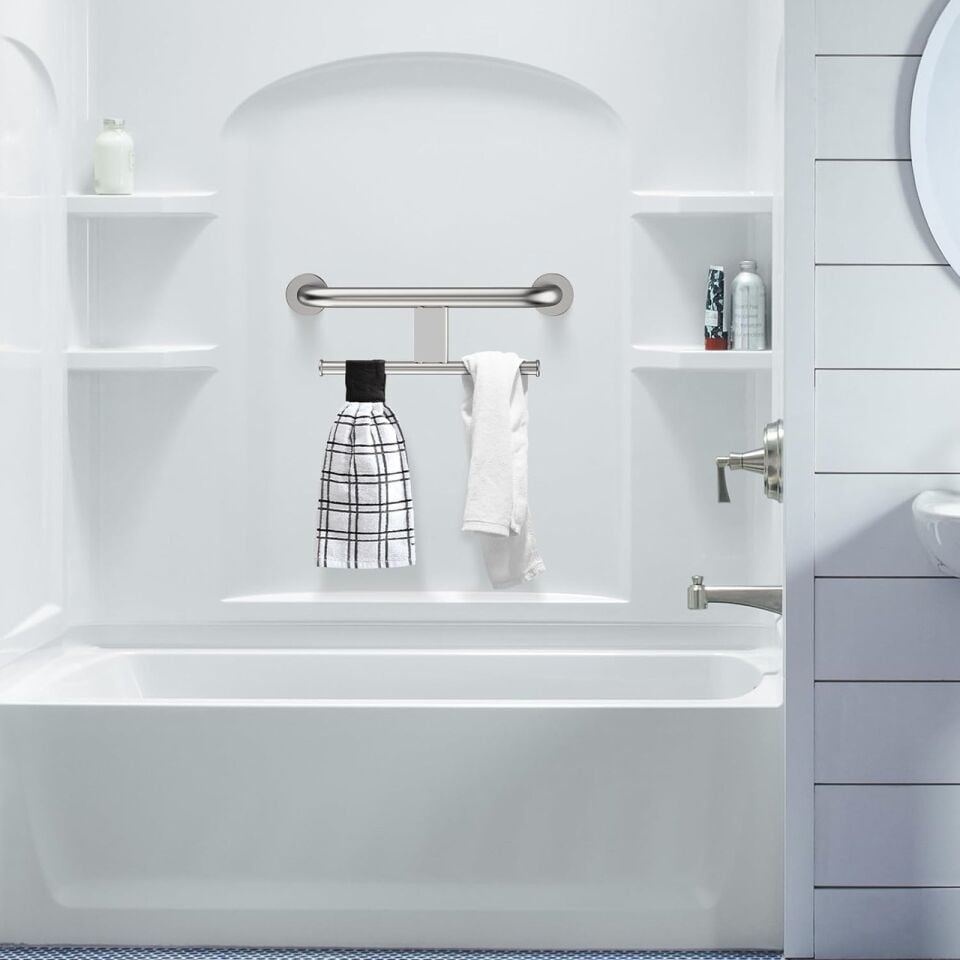 Paslanmaz Banyo Wc Havluluklu Tutunma Barı Paslanmaz Çelik