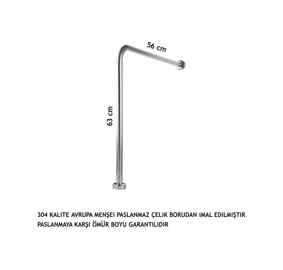 Otobir 304 Engelli Tutunma Barı Tutamağı L Tutamak Krom