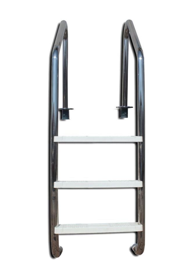 Paslanmaz 3 Basamaklı Havuz Merdiveni Standart Seri Aısı 304 Krom