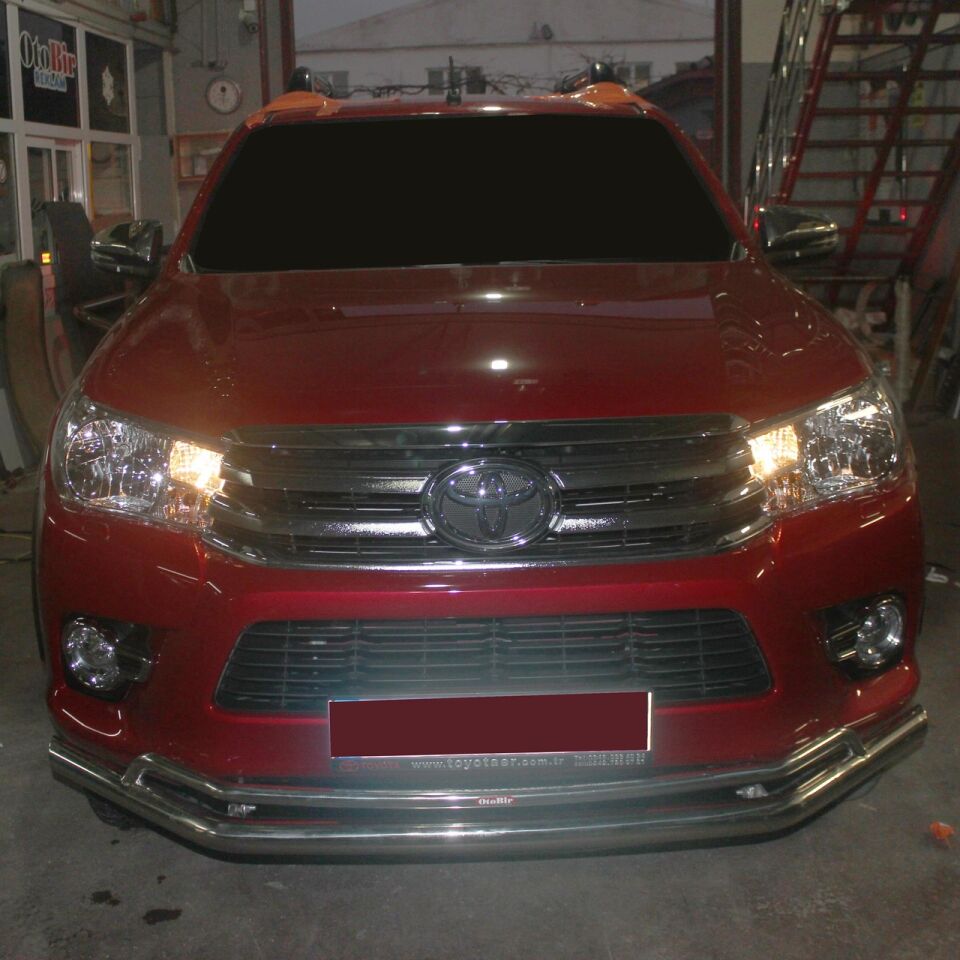 Toyota Uyumlu Hilux Ön Krom Koruma Bıyık Paslanmaz Çelik